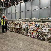 The various plastic types can now be baled once again and transported for washing and pellet production.